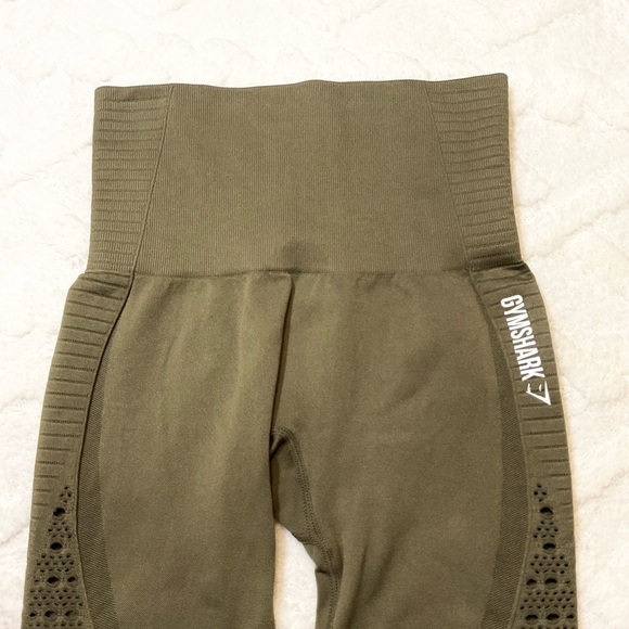 Gymshark Energy Seamless Olive Green Leggings size small - Picture 2 of 5
